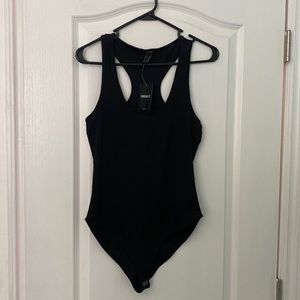 Black knit body suit